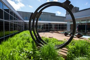 A sculpture at IU Northwest.