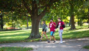 IU Southeast students walking to class.