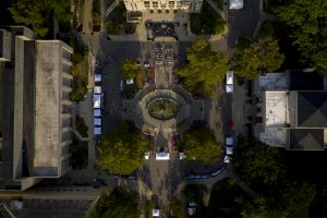 Image of the First Thursdays Festival on the Arts Plaza.