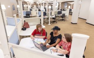 IU Northwest students studying together.