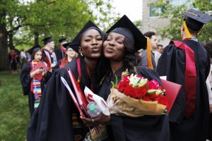 Graduates pose for a picture after the IU Kokomo Commencement.