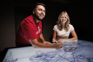 Indiana University Indianapolis students studying together.