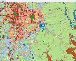 Color-coded map displaying Landuse/Landcover across regions.