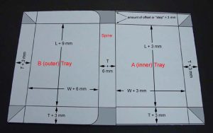 Diagram with all the cuts and crease lines marked