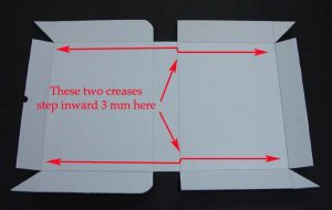 Lines indicating the long creases that must be made by hand