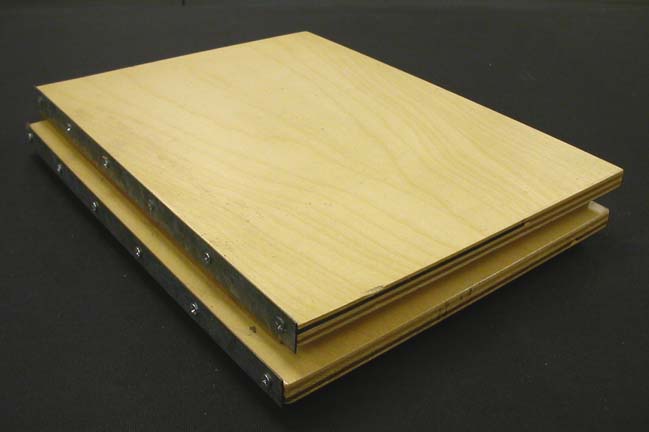 Two metal edged boards