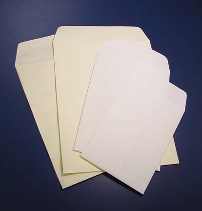 Acid free enveloped in 4 sizes
