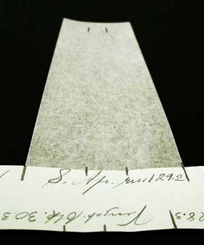 Book cloth marked for reback
