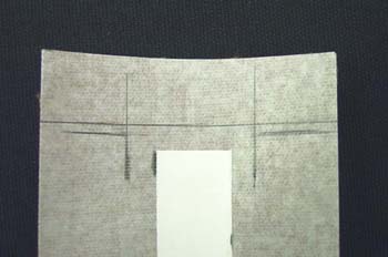 Lines added to new spine cloth piece to accommodate the board thickness
