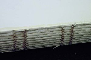 Close up of the stitching on the spine