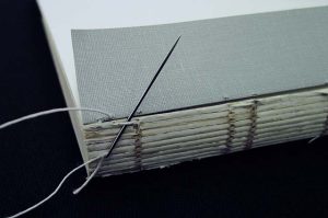 Detail of endsheet stitching