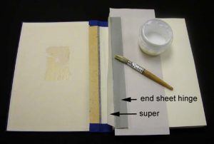Positioning the text block in the repaired case