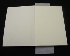 The pastedown after gluing and closing the cover