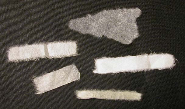 Small pieces of Japanese paper, 5 different weights/tones