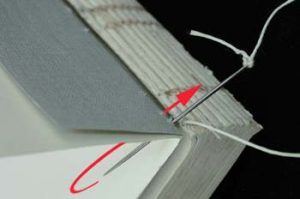 Sewing on an endsheet