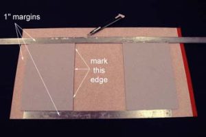 Lyying out the boards on the book cloth