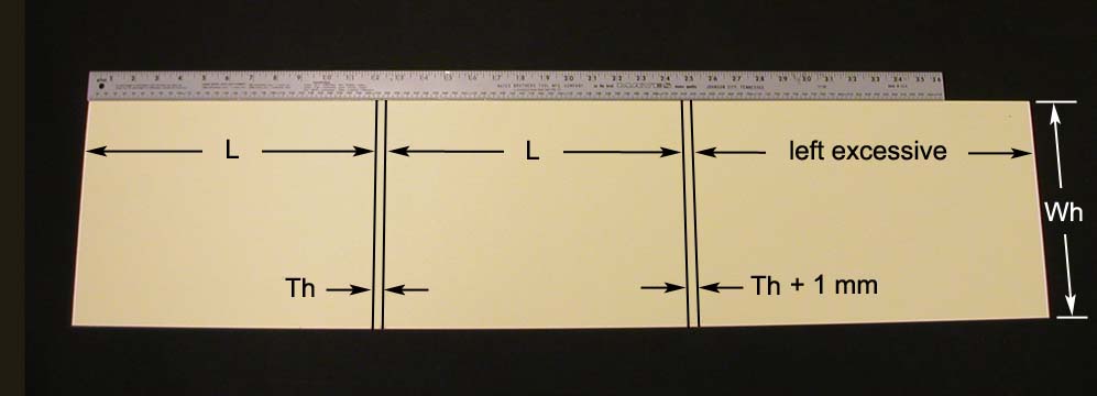 Second board marked for creasing