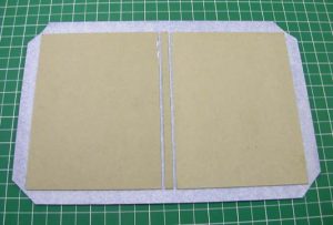 Cover with the corners trimmed