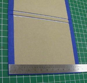 Measuring the height of the cloth for inside the front cover