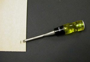 Making a slit with a sharp chisel