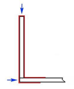 Illustration of how the cloth covers the front wall and sides of the A tray