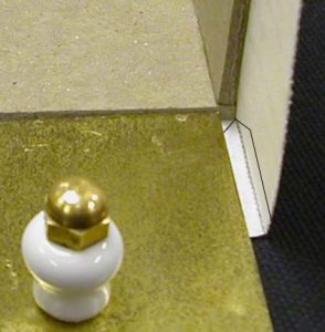 Close up of positions for the recessed cuts at the open corners of the A tray