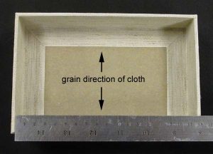 Measuring for the cloth for the inside bottom of the A tray