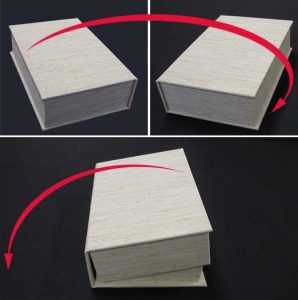 Showing how to open the box so weights can be put in for drying