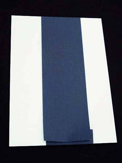 Measuring out the bookcloth strip to join the two boards and spine piece of the Kyle Wrapper cover
