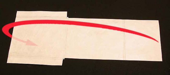 Folding the Tyvek over on the bottom crease of the pocket