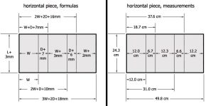 Diagram of the position of the creases on the horizontal (B) board.