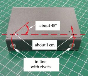 Diagram indicating how to locate the holes for the ties
