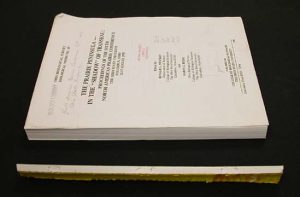 Text block after cutting off the spine edge with a guillotine