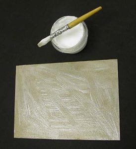Glue is applied to the board