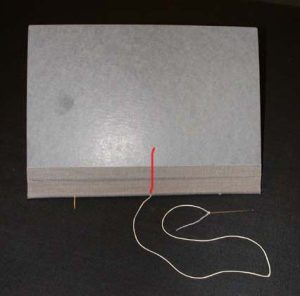 First stitch started inside in the center hole