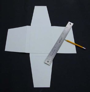 Opposing diagonal is marked on the flap