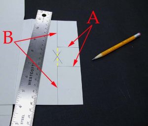 Marking the cutting lines to make the tab