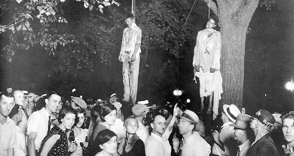 Black lynching in Marion, Indiana, 1930.