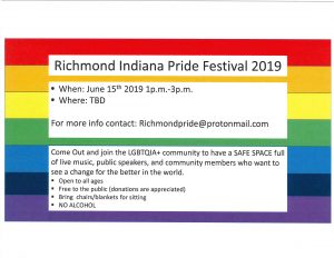 Image of flier for Richmond Pride, June 2019.