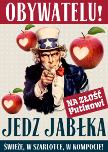 Polish Poster urges citizens to "Eat Apples" in order "to Annoy Putin"