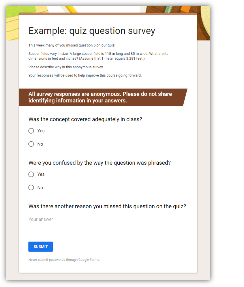 a screenshot of a Google Form with a number of questions, a link to the actual form is available further down the page