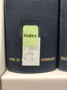 index label on spine