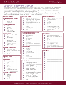 Sensory Considerations