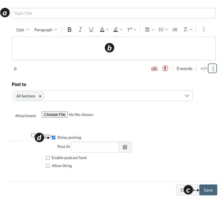 Create an announcement 4 Weeks to Canvas Kapow