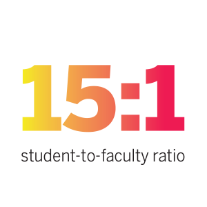 the words 15:1 student-to-faculty ratio