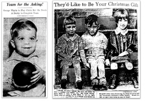 Newspaper Ads with Headlines "Yours for the Asking" and "They'd like to Your Christmas Gift"
