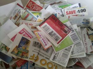 A pile of clipped coupons.