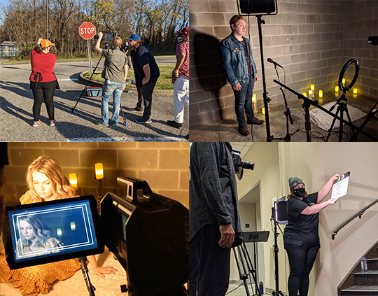 Behind-the-scenes photos from the IU Southeast Theatre virtual film production of ROMEO AND JULIET