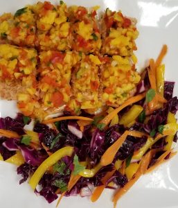 Salmon with mango salsa