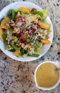 peach salad with dressing